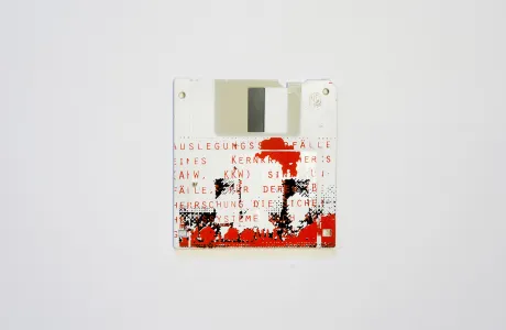 GAU - German for maximum credible accident - silk screened on Floppy disk