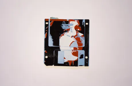 silk screened 3.5" floppy disk - artwork - from The Ladie series