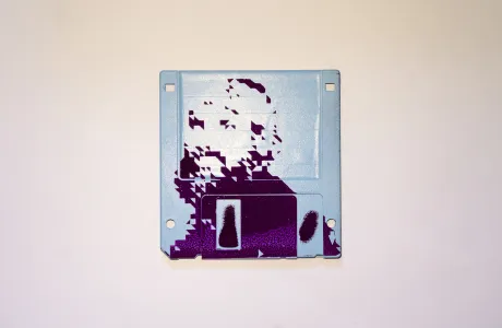 silk screened 3.5" floppy disk - artwork - Peter 