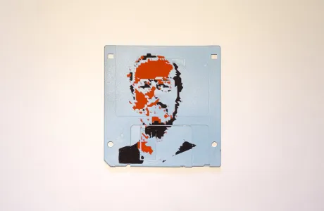 silk screened 3.5" floppy disk - artwork - Nick