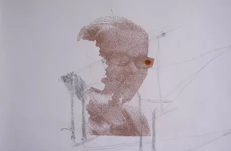 polar drawing - moder artwork - portrait of Lumi Jais